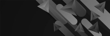 Black abstract banner background