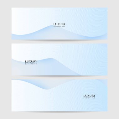 Açık mavi ve beyaz altın pankart seti