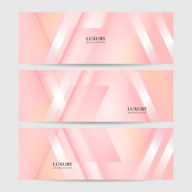 Modern açık pembe ve altın soyut arka plan. Soyut geometrik şekil, sunum tasarımı için ışık ve gölge katmanlı pembe altın arkaplan.