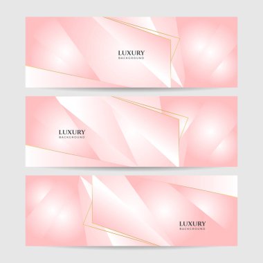 Modern açık pembe ve altın soyut arka plan. Soyut geometrik şekil, sunum tasarımı için ışık ve gölge katmanlı pembe altın arkaplan.