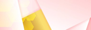 Modern açık pembe ve altın soyut arka plan. Soyut geometrik şekil, sunum tasarımı için ışık ve gölge katmanlı pembe altın arkaplan.