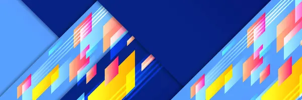 Abstrakte Bunte Banner Hintergrund Dynamische Dynamische Dynamische Geometrische Vektor Abstrakte — Stockvektor