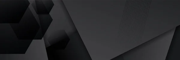 Black Abstract Banner Background — Stockvector