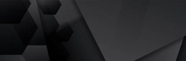 Black Abstract Banner Background — 图库矢量图片