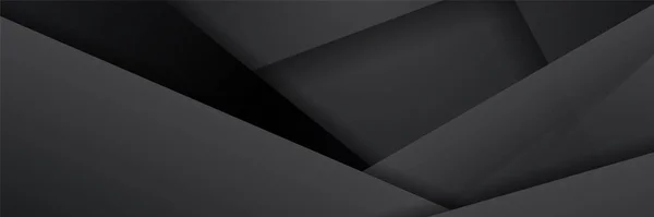 Black Abstract Banner Background — Stockový vektor
