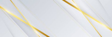 Soyut beyaz ve altın renkli afiş arkaplanı