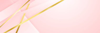 Modern açık pembe ve altın soyut arka plan. Soyut geometrik şekil, sunum tasarımı için ışık ve gölge katmanlı pembe altın arkaplan.