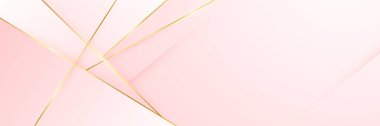 Modern açık pembe ve altın soyut arka plan. Soyut geometrik şekil, sunum tasarımı için ışık ve gölge katmanlı pembe altın arkaplan.