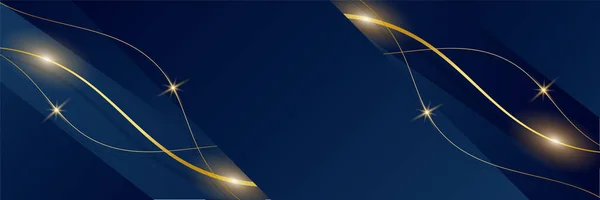 Fondo Banner Abstracto Azul Oro — Vector de stock