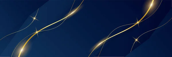 Синій Золотий Абстрактний Банерний Фон — стоковий вектор