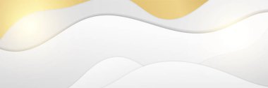 Soyut beyaz ve altın afiş arkaplanı. Vektör illüstrasyonu