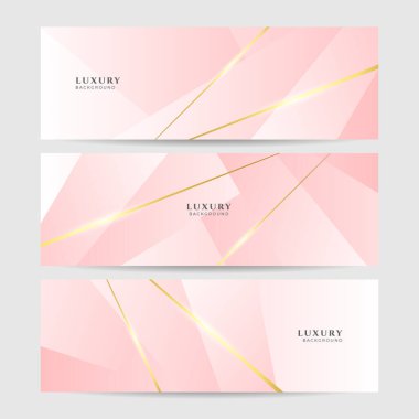 Soyut pembe ve altın afiş arkaplanı