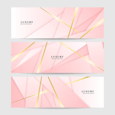 Soyut pembe ve altın afiş arkaplanı