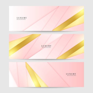 Soyut pembe ve altın afiş arkaplanı