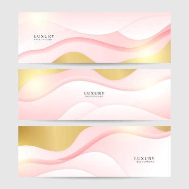 Soyut pembe ve altın afiş arkaplanı