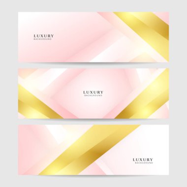 Soyut pembe ve altın afiş arkaplanı