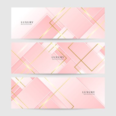 Soyut pembe ve altın afiş arkaplanı