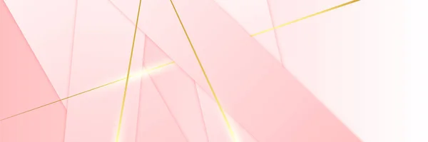 Abstraktes Rosa Und Goldenes Banner Hintergrund — Stockvektor