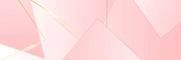 Abstraktes Rosa Und Goldenes Banner Hintergrund — Stockvektor