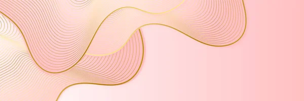 Abstraktes Rosa Und Goldenes Banner Hintergrund — Stockvektor