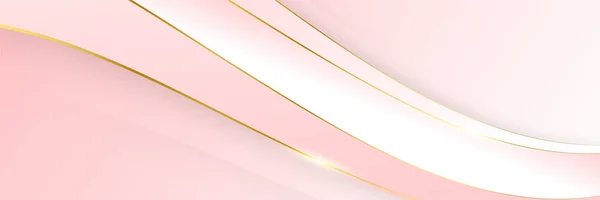 Abstract Pink Gold Banner Background — Stock Vector