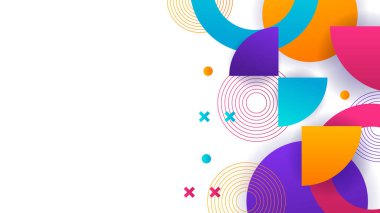 Mavi kırmızı, beyaz, renkli, soyut kare geometri parlaklığı ve sunum tasarımı için katman element vektörü. İş dünyası, şirket, kurum, parti, şenlik, seminer ve görüşmeler için uygun