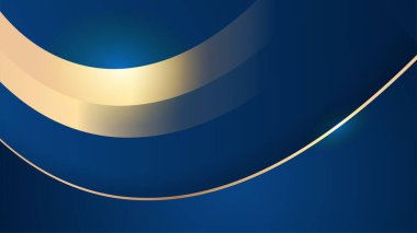 Soyut çokgen desenli lüks altın rengi koyu mavi