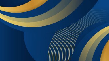 Altın arka plan ile soyut poligonal model lüks koyu mavi