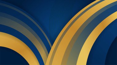 Soyut şablon mavi geometrik köşegen arkaplan ve altın çizgi. Lüks stil.