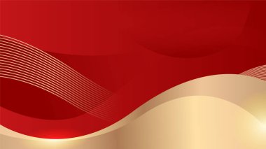 Soyut kırmızı ve altın çizgiler arkaplanı