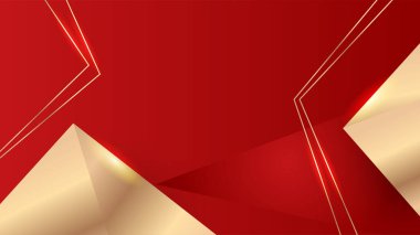 Soyut kırmızı ve altın çizgiler arkaplanı