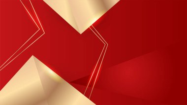 Soyut kırmızı ve altın çizgiler arkaplanı