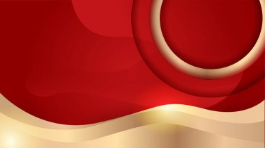 Soyut kırmızı ve altın çizgiler arkaplanı