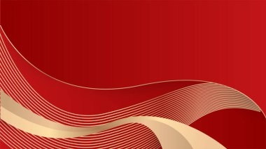 Soyut kırmızı ve altın çizgiler arkaplanı
