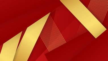 Soyut kırmızı ve altın çizgiler arkaplanı
