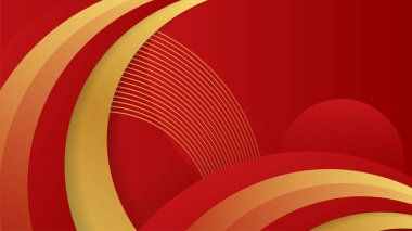 Soyut kırmızı ve altın çizgiler arkaplanı