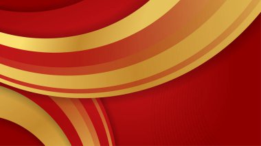 Soyut kırmızı ve altın çizgiler arkaplanı