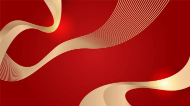 Soyut kırmızı ve altın çizgiler arkaplanı