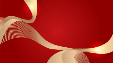 Soyut kırmızı ve altın çizgiler arkaplanı