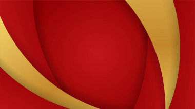 Soyut kırmızı ve altın çizgiler arkaplanı