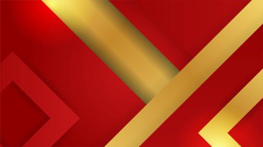 Soyut kırmızı ve altın çizgiler arkaplanı
