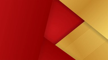 Soyut kırmızı ve altın çizgiler arkaplanı