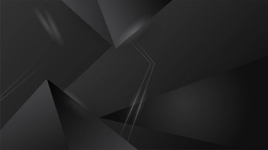 Geometrik grafik elementlerle soyut koyu arkaplan çizimi