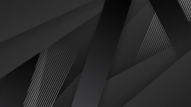 Geometrik grafik elementlerle soyut koyu arkaplan çizimi