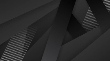 Geometrik grafik elementlerle soyut koyu arkaplan çizimi