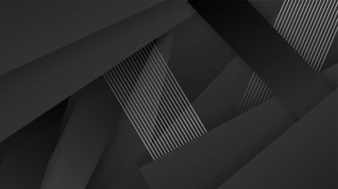 Geometrik grafik elementlerle soyut koyu arkaplan çizimi