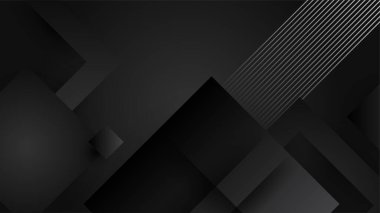 Geometrik grafik elementlerle soyut koyu arkaplan çizimi