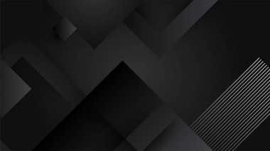 Geometrik grafik elementlerle soyut koyu arkaplan çizimi