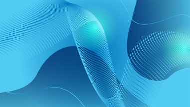 Dinamik ve soyut mavi arkaplan posteri. teknoloji ağı Vektör illüstrasyonu.