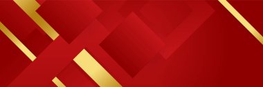 Soyut kırmızı ve altın renkli arka plan. Vektör soyut grafik tasarım sancak deseni sunum arkaplan şablonu.